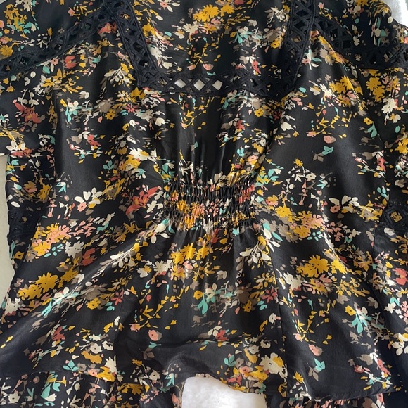 Meadow Rue Floral-Print Crepe Cardigan- Medium - Picture 5 of 5